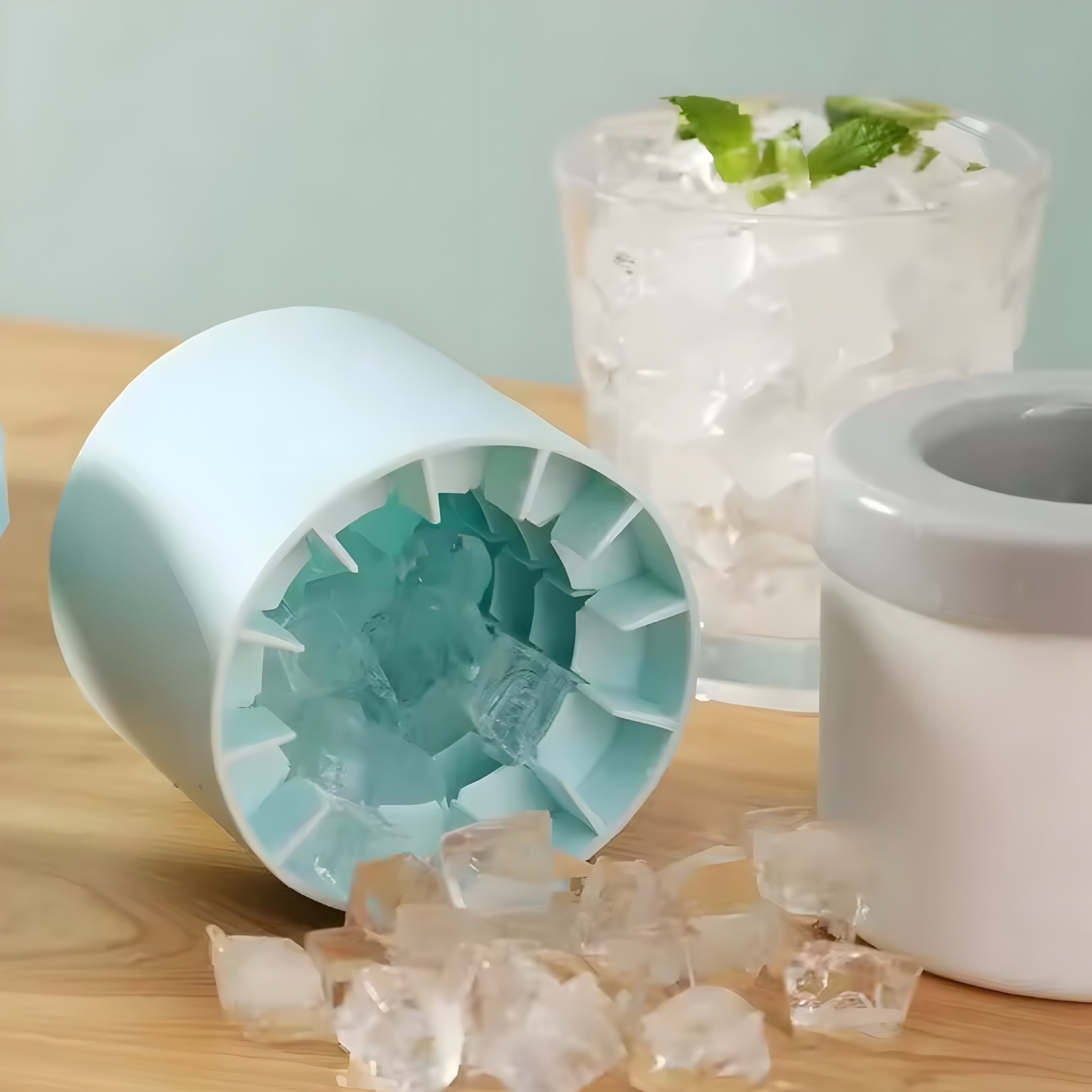 Molde y Cubo de Hielo de Silicona 2 en 1