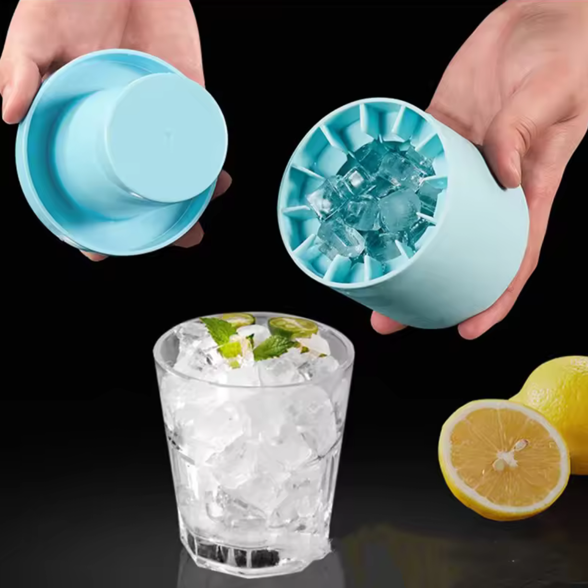 Molde y Cubo de Hielo de Silicona 2 en 1
